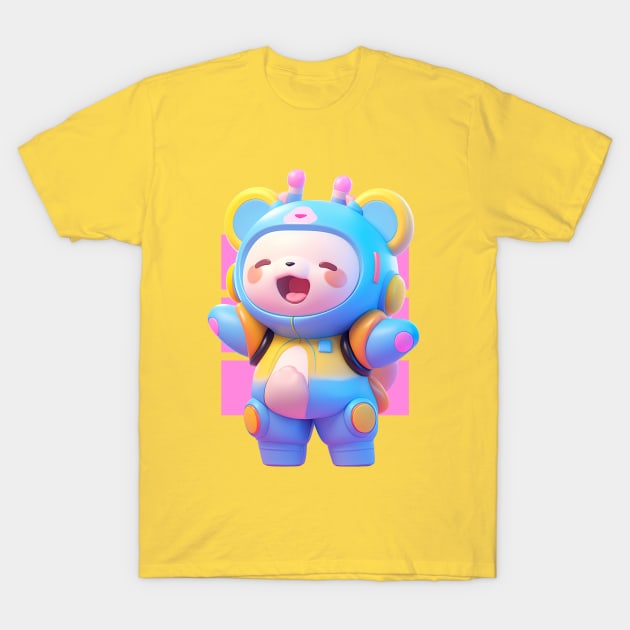 AKBLM - CHIITAN'S NEW BEST FRIEND - CHUBBY FIREFLY ホタル KUMA IS HAPPY | MEGA KAWAII 3D ANIME CHARACTER MASCOT T-Shirt by AKBLM